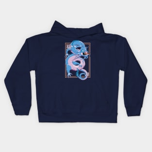 Blue  Chinese Dragon Graphic Design Kids Hoodie